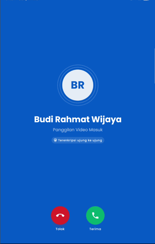Tampilan panggilan masuk SPhone
